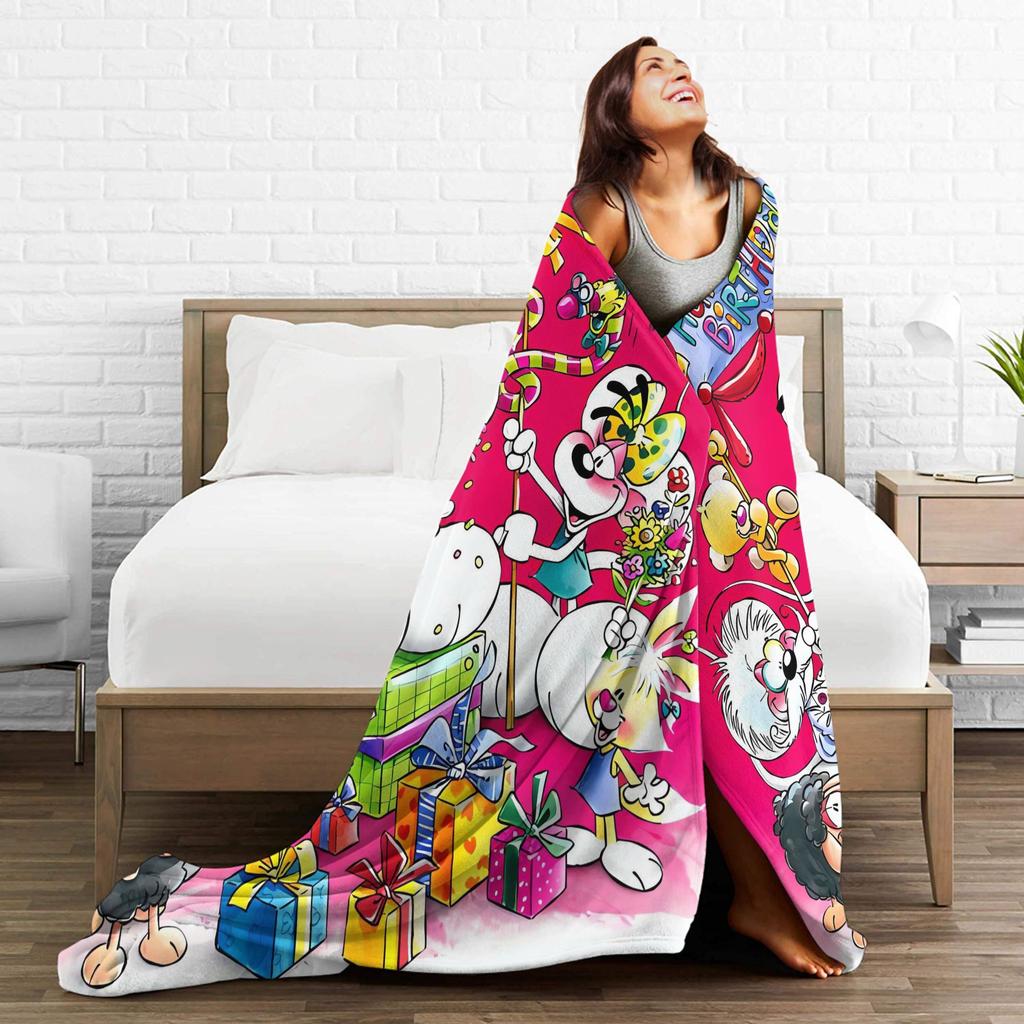 Diddl Happy Birthday Blanket Quality Super Warm Throw Blanket Winter Child Outdoor Novelty Bedspread