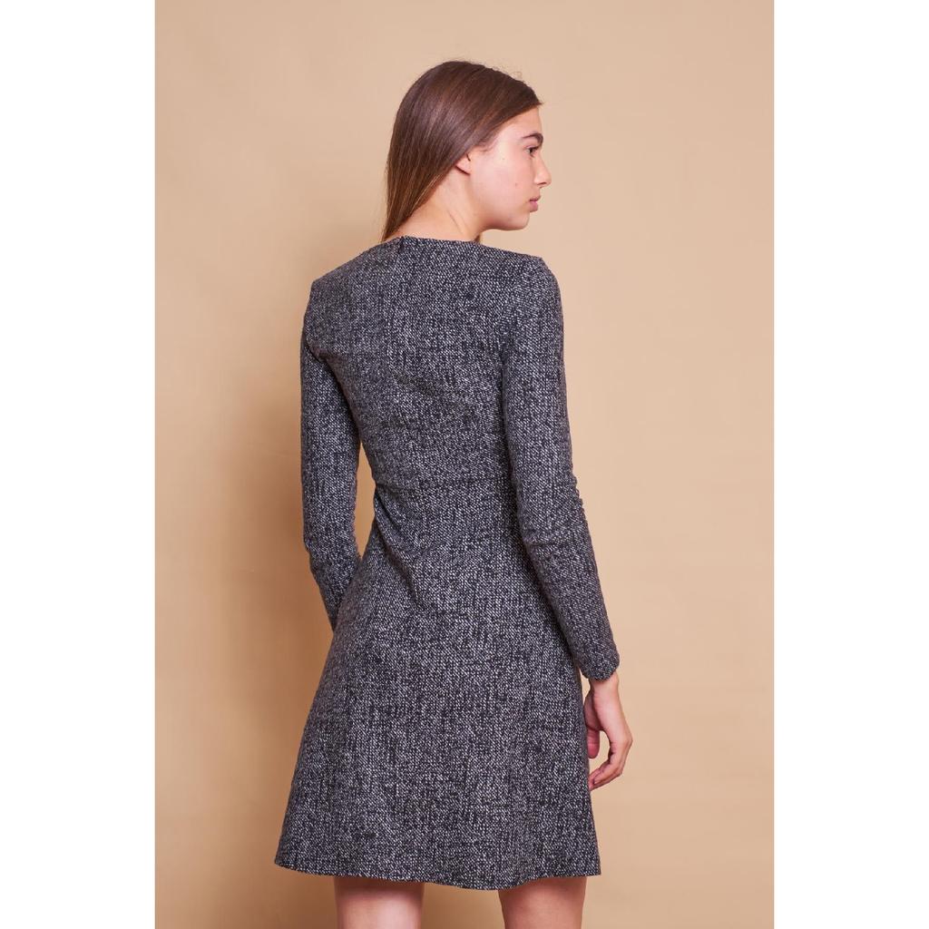 Зимняя юбка с рисунком, платье из гибкой ткани Kilos из шерсти, черная диагональ