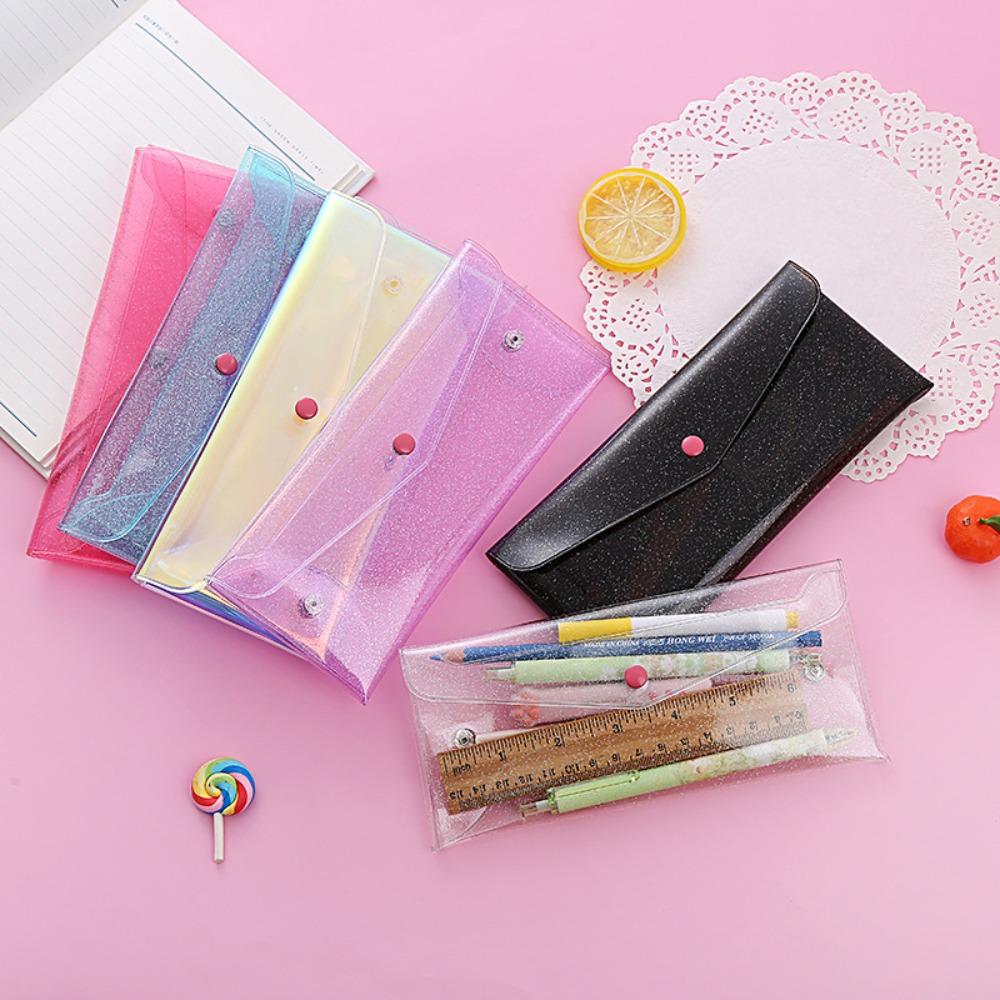 Transparent Pencil Bag Large-Capacity Stationery Pouch Storage Bag Office School Supplies