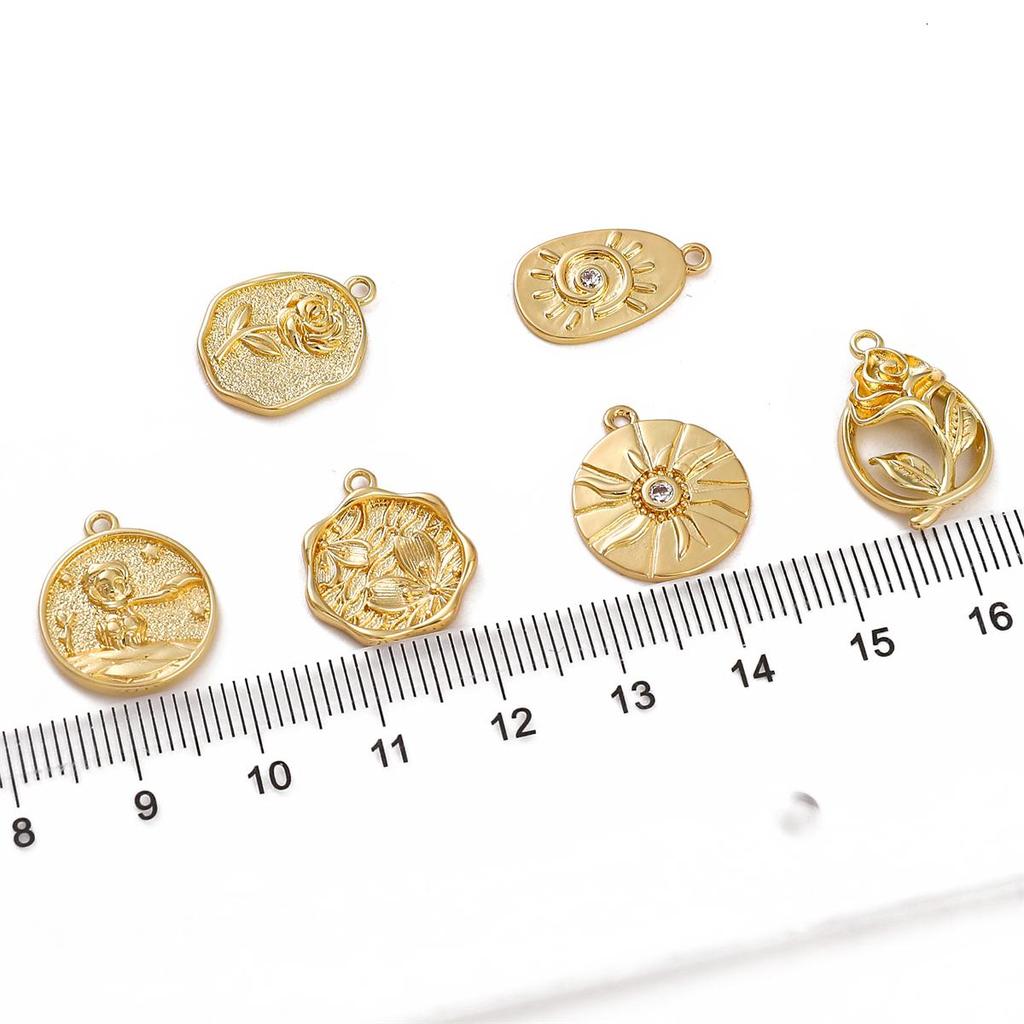 Copper Prince Rose Sun Pendant For DIY Jewelry Making Craft Accessories