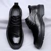 Spring High End Men's Casual Leather Business Office Shoes Designer Oxford Shoes Comfortable Soft Soled Fashion Flat Shoes