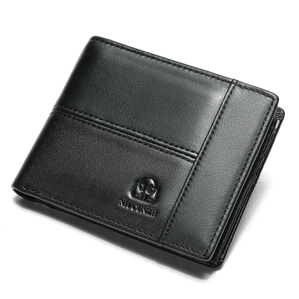 Genuine Leather Money Clip Handmade Genuine Soft Leather Multifunctional Anti-theft Brush Men's Cowhide Wallet