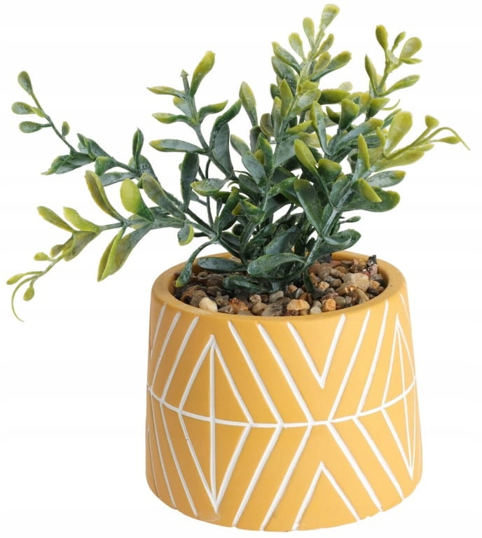 Artificial Plant in Cement Pot, Decorative