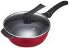 Pearl Metal Frying Pan 24cm IH Compatible Glass Lid Included Omakase Pan NEO Blue Diamond Coat Red HB-2905