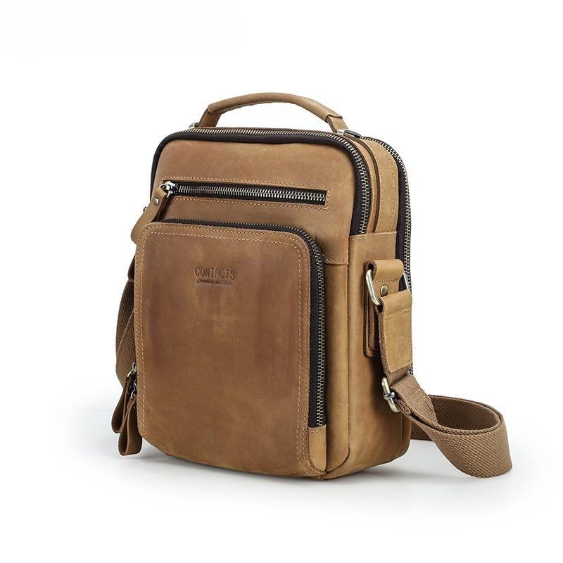 Мужские кожаные сумки-мессенджеры на плечо