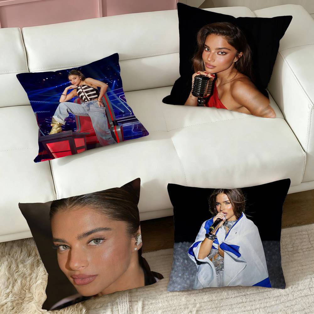 Israel Celebrity Noa Kirel Square Double-Sided printed Pillow Case Bedroom Bedside Pillow Sofa Cushion Cover