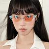 Y2K Style Frameless Sunglasses UV Protection Decorative Sun Glasses Punk Eyeglasses  Female
