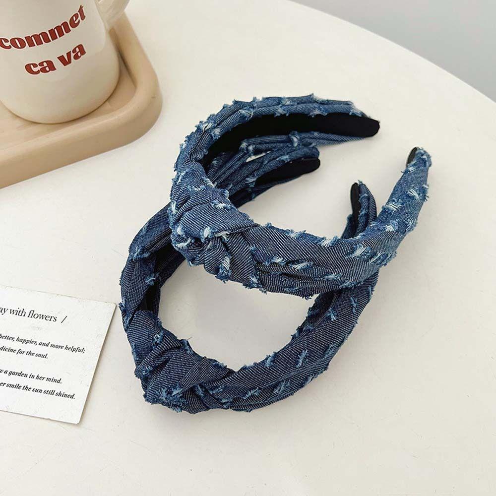 Ковбойский обруч для волос в корейском стиле Головной убор Джинсовая knotted повязка на голову Ковбойские резинки для волос Повседневные