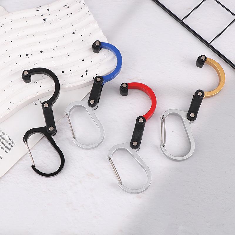 Multifunctional Aluminum Alloy D Type Carabiner 360 Degree Rotary Quick-Hanging Carabiner Buckle Hybrid Gear Clip Outdoor Gadget