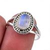 Натуральный радужный лунный камень, кольцо из стерлингового серебра 925 пробы, размер 7,5 o3t95