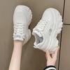 Fashion White Black Chunky Sneakers Women Spring Autumn Thick Bottom Shoes Woman's Fashion PU Leather Platform Sneakers Ladies Lace-up