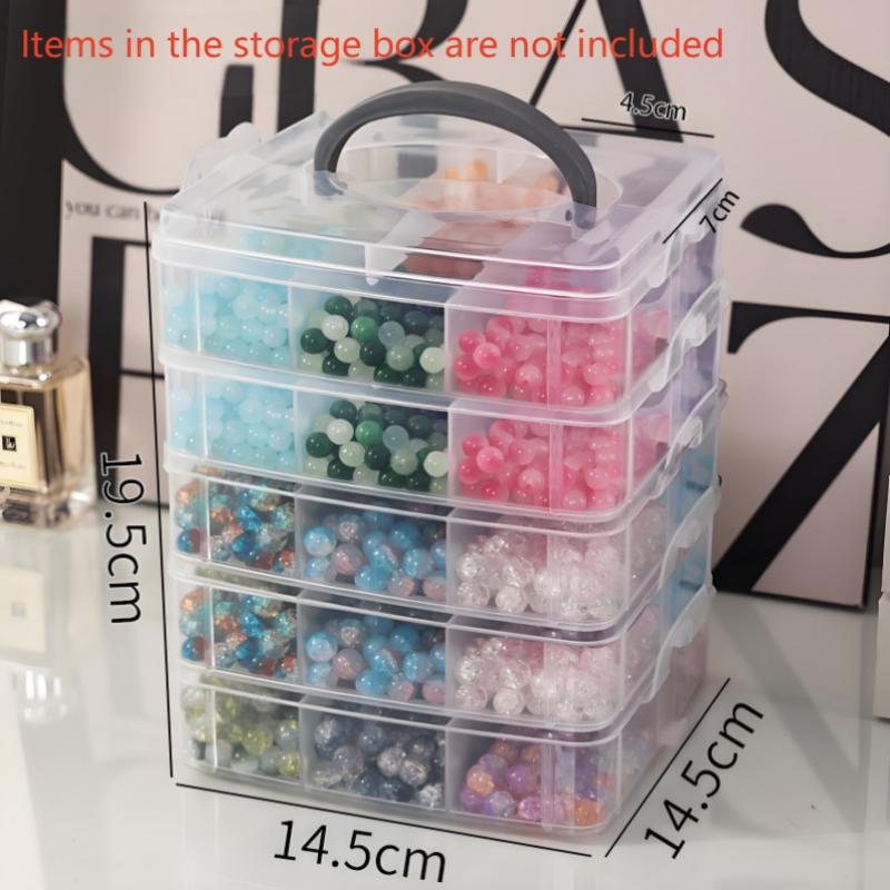 3 Tier 18-Grid Transparent Adjustable Stackable Compartment Slot Plastic Storage Box For Organizing Toys Jewelry Accessories