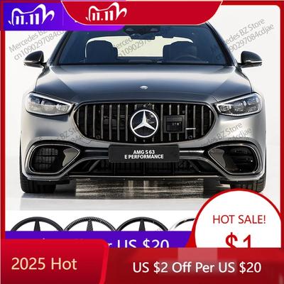2025 Горячий Для Mercedes Benz 188MM 210MM ABS Автомобильная Передняя Решетка Значок Наклейка Декаль Чехол Эмблема Аксессуары Для Mercedes Benz AMG W