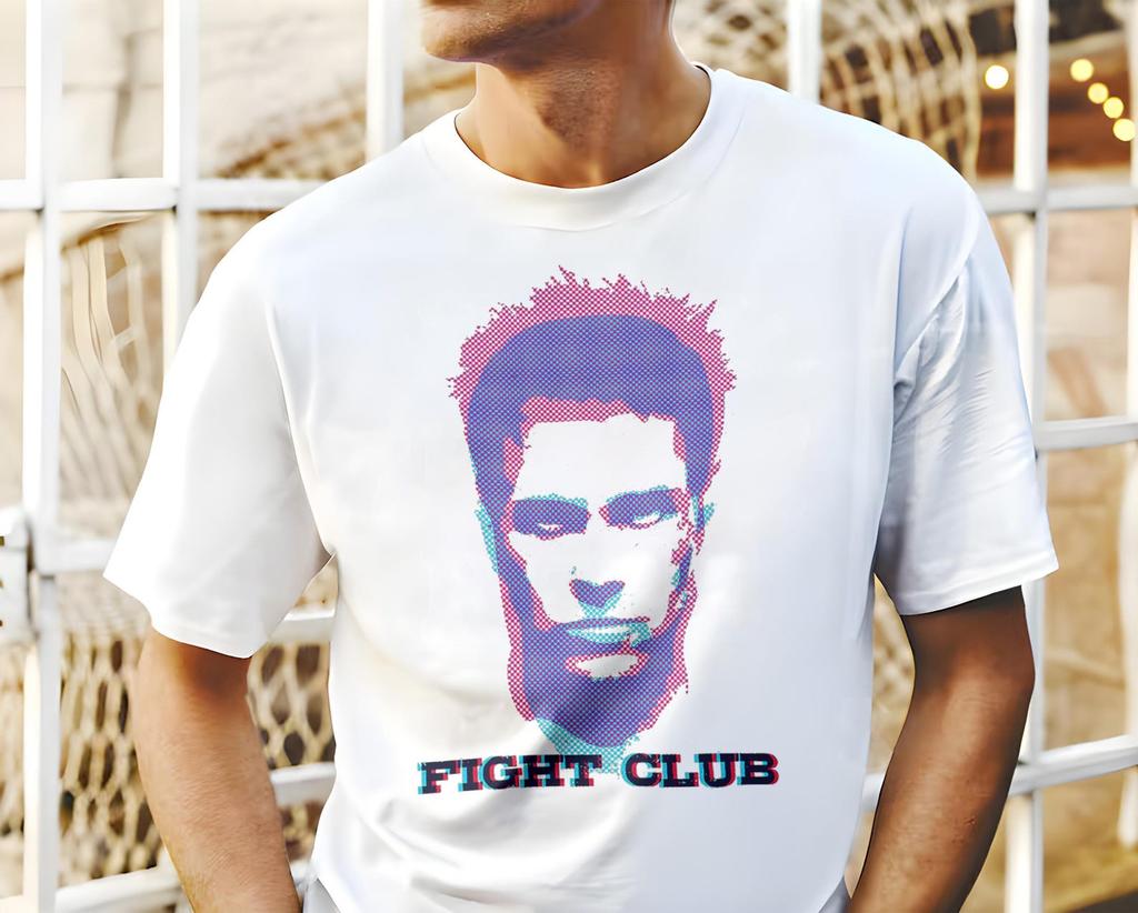 Винтажная футболка Fight Club V6 Natural и детская футболка кинопостер ретро винтаж Хлопок Мужская Женская подарок