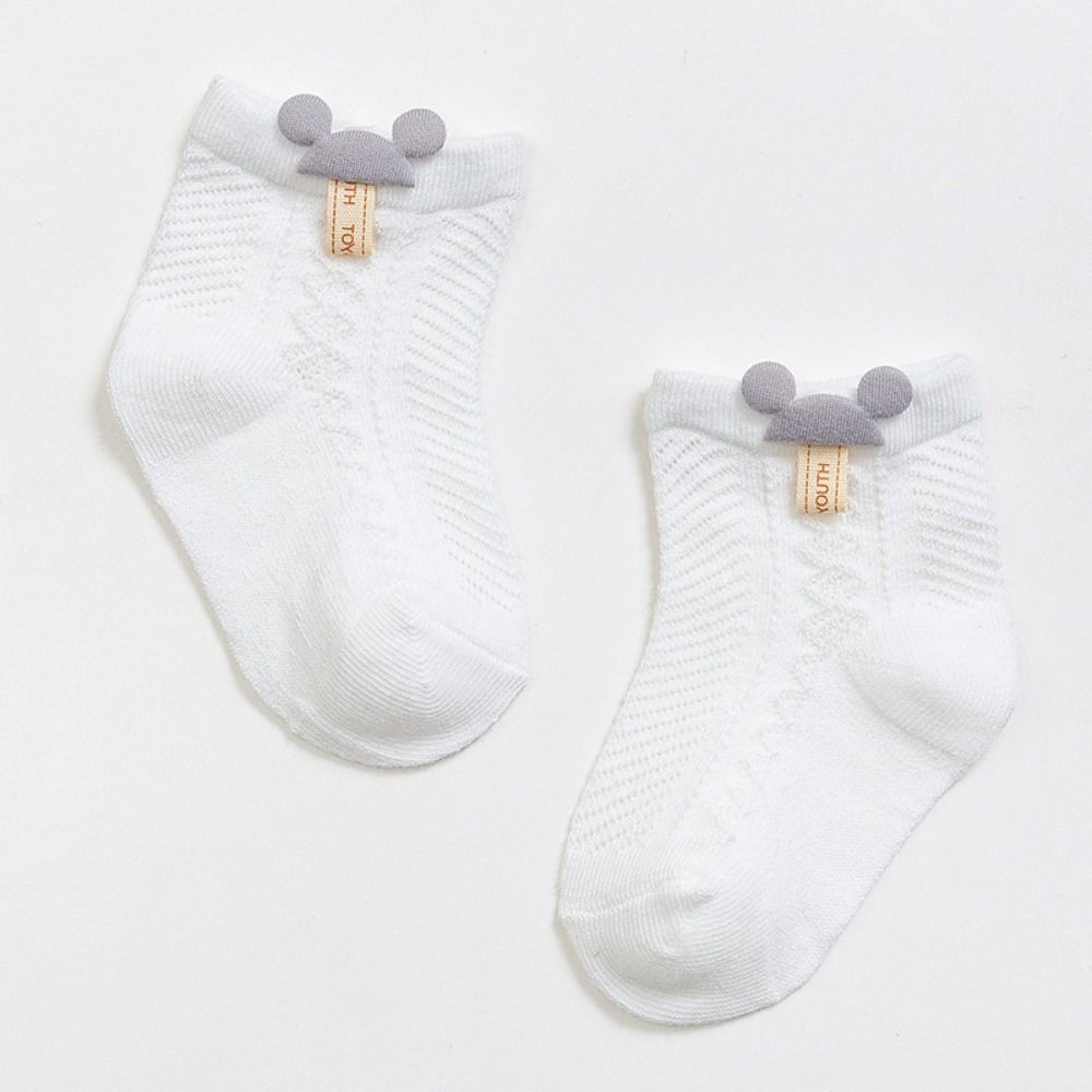 Хлопковые чулки для новорожденных, однотонные короткие носки, модные сетчатые носки