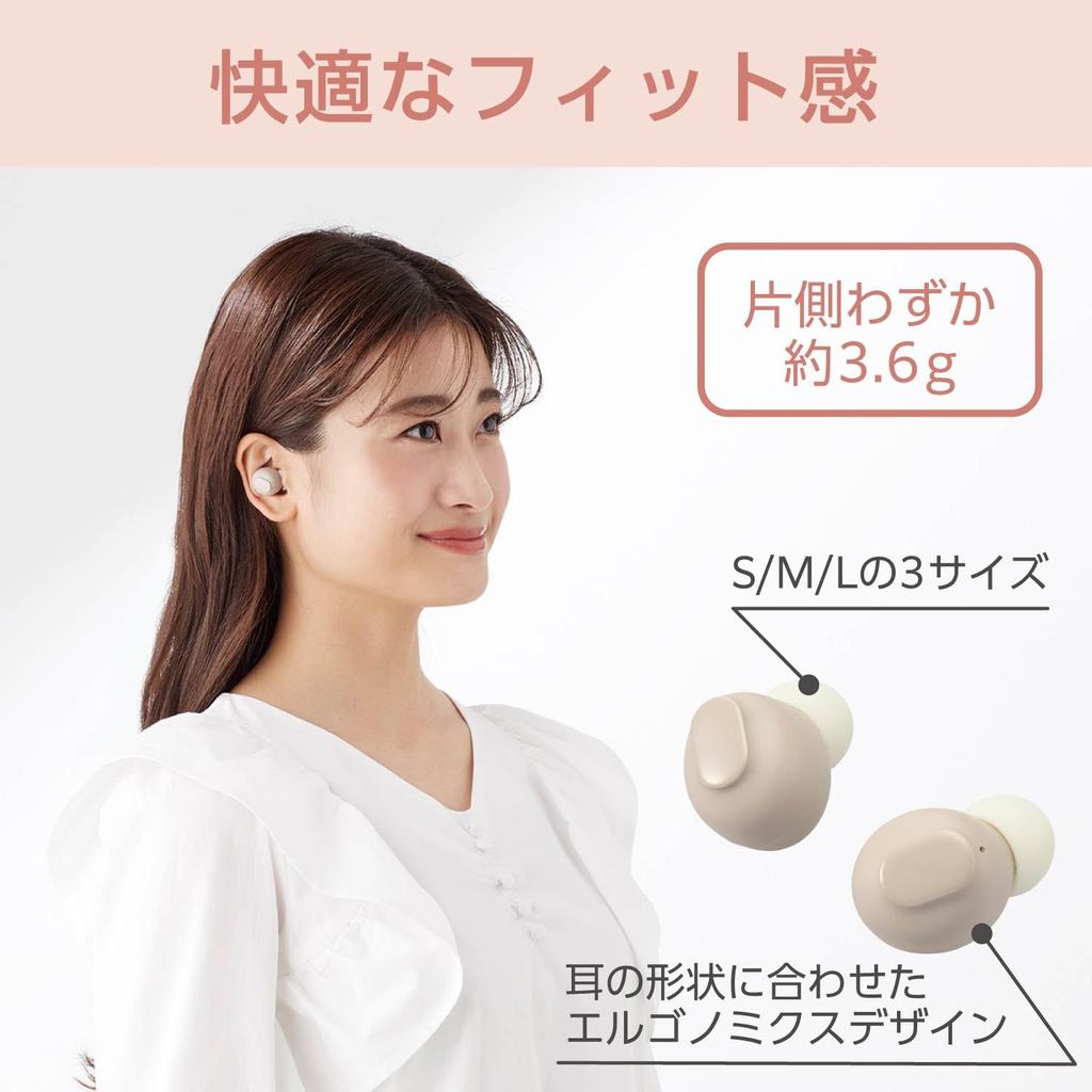 Elecom Wireless Earphones Bluetooth Earplug Type Lightweight Compatible Low Latency 5 Hours Continuous Playback Automatic Pairing Touch Sensor