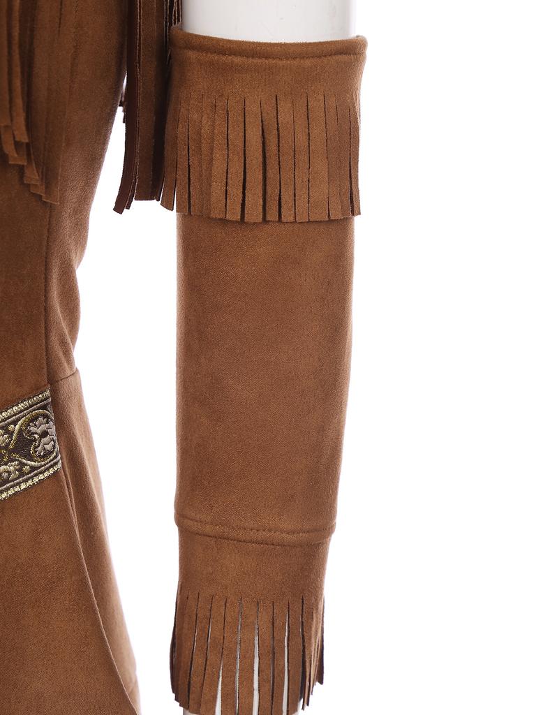 Женский комплект из 3 предметов для Хэллоуина, костюм индейской принцессы в стиле индейской девы