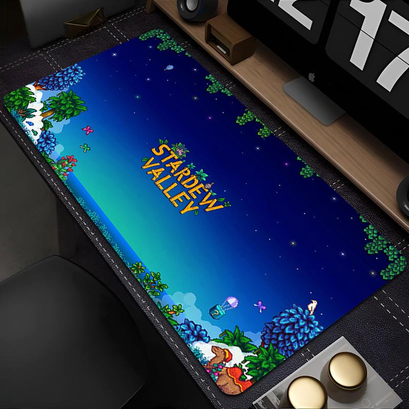 Gaming Mouse Pad Laptop Green Plants Desk Mat PC Kawaii Pixel Art Stardew Valley Anime Sky Mousepad Gamer Cabinet Keyboard Rug