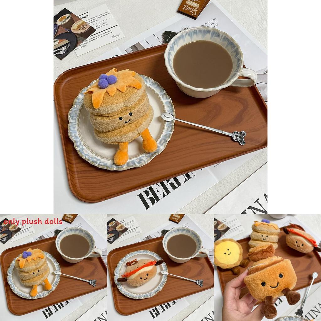 Плюшевые подвески в виде яичных тартов, слоек, панкейков и бейглов с короткой плюшевой начинкой для детей и взрослых