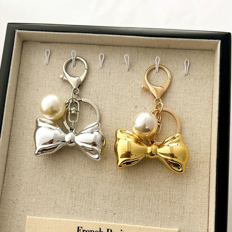 1 шт. жемчужный бант прекрасный автомобильный ключ украшение Ins чехол для наушников корейский бант брелок подвеска сумка