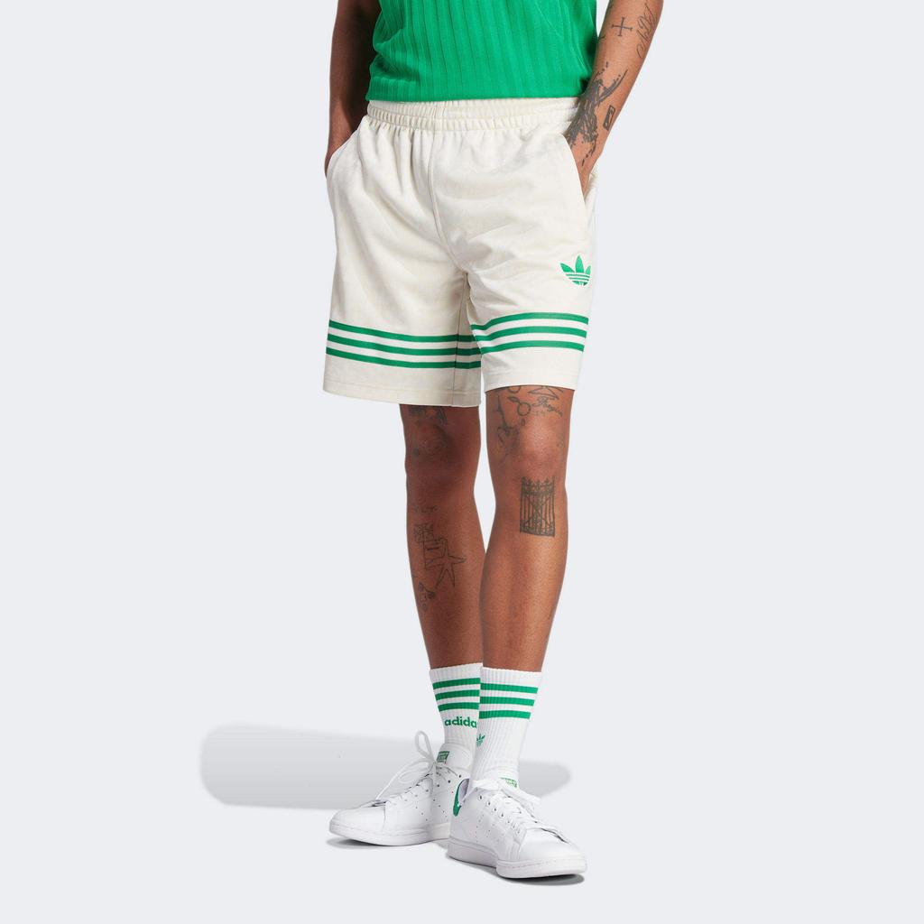 Adidas Оригинальные шорты SS23 Adicolor 70s Retro Series с принтом логотипа и цветными блоками, мужские шорты бежевого цвета IP6974