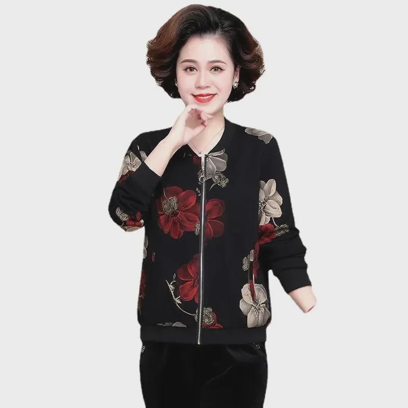 2023 Spring/Summer Loose Chiffon Sun Protection Jacket for Middle-aged and Elderly Women
