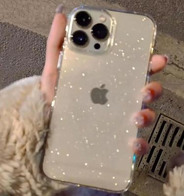 Роскошный Блестящий Прозрачный Чехол для Телефона для IPhone 16 15 14 13 12 11 Pro Max X XR XSPlus Ударопрочный Прозрачный Мягкий Чехол
