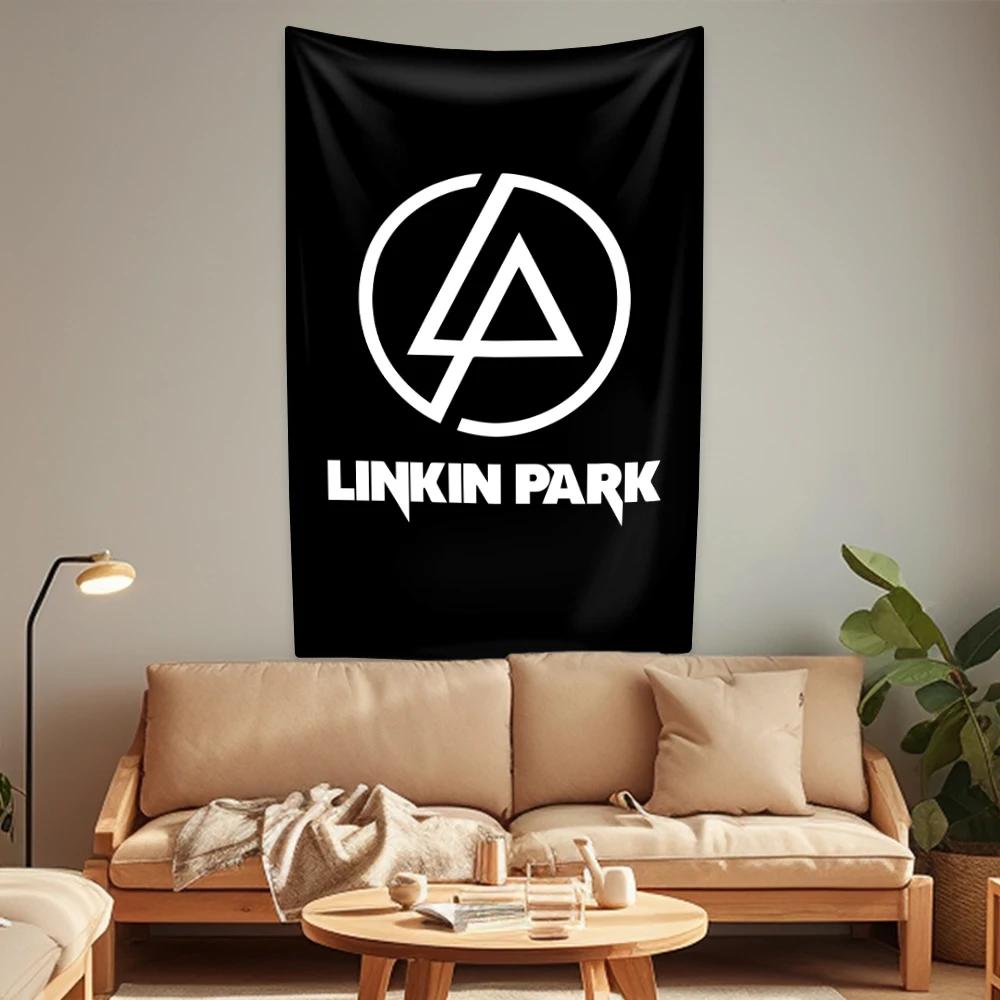 Гобелен Рок-н-ролл Музыка Linkin Park Рок-группа Домашнее украшение Настенное украшение Спальня Общежитие Фоновая ткань Декор для концерта