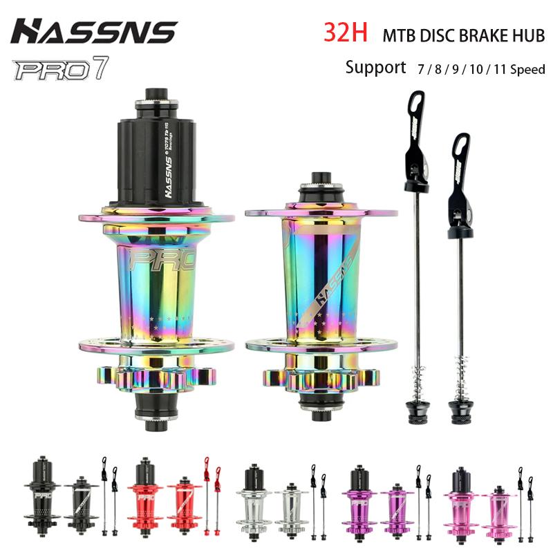 Втулка Hassns Pro7 K7 Cube, 32/24 Отверстия, Громкая Втулка для Горного Велосипеда, 4 Подшипника 6 Собачек 120 Щелчков, Быстросъемная, Совместимая с 7/8/9/10/11 Скоростями