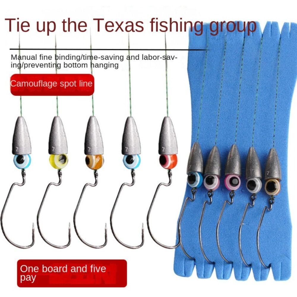 5 шт./лот Pesca Texas Rig Set с грузилами, крючками Carolina Rig Kit Fishing Sabiki Rigs Perch