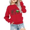 Kids' Fashion Loose-Fit Casual Long-Sleeve Christmas Print Oversized Crewneck Sweatshirt