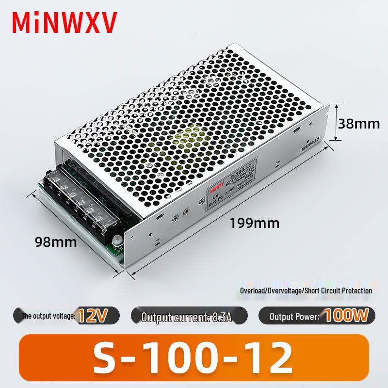 S Switch 220V AC to 12V/24V DC Transformer for Industrial Lighting Monitors.
