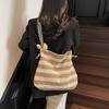Вместительная сумка-тоут женская новая простая повседневная на плечо полосатая модная сумка для покупок сумка-мессенджер