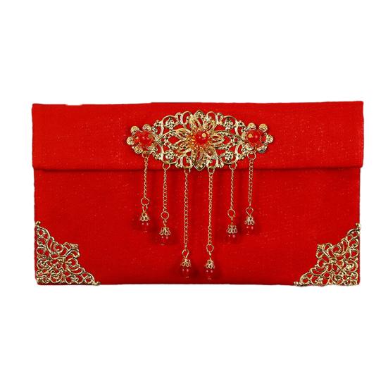 Классический мешочек для удачи, прозрачная текстура, искусственный шелк, для посещения родственников, новогодний красный конверт для семьи