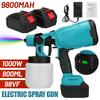 800ml Cordless Electric Spray Gun High Power Home Paint Sprayer With 3 Nozzle Flow Control Airbrush Power Tool