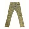 GLYDE Casual Distressed Men's Jeans Tassels Patchwork Design Vintage Washed Stretch Denim Pants Straight Fashion Streetwear Trousers