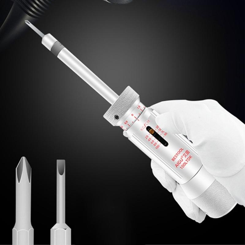 Динамометрическая отвертка с калибровочными метками, системой быстрой смены бит, удобной конструкцией рукоятки для профессиональных техников