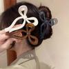 1pc New Jelly Colored Bow Grip Clip, Back of Head Disc Hair, Shark Clip Feeling, Simple Large Hairclip Grip Clip