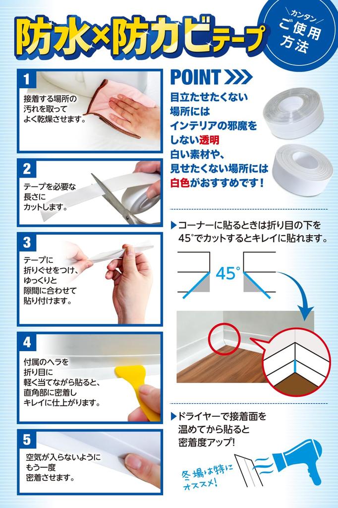 By Cleaning Gap Водонепроницаемая и Заполняющая Затирка для Кухонного Ремонта x 1 [Рекомендовано Профессионалами] Лента, Устойчивая к Плесени, (3см 5м, Прозрачный, Упаковка)