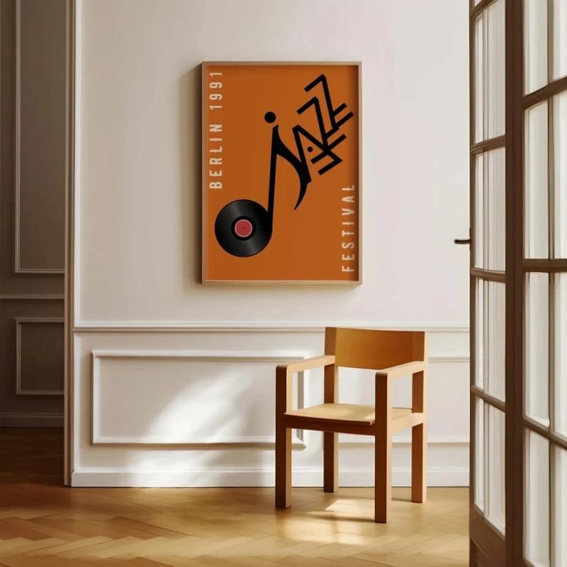 Mid-Century Modern Canvas Painting Wall Decor, Music Lover Gift, Living Room Bedroom Decor Vintage Jazz Art Poster,