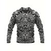 Винтажная мужская толстовка с капюшоном Viking Hara 3D Print Hoodie Outdoor Long Sleeve Fashion Streetwear Oversize Hoodie Men Clothing