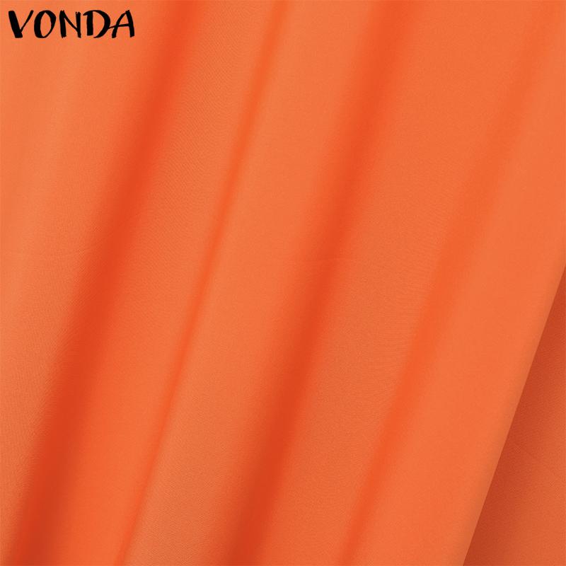 VONDA Летнее женское платье с круглым вырезом, без рукавов, однотонное, праздничное, пляжное, длинное, плиссированное