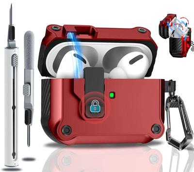 OJBSEN Чехол для AirPods Чехол для AirPods Pro 1-го поколения с предохранительной защелкой Автоматическая кнопка Жесткий ТПУ Чехол для Airpods Pro Совместим с беспроводной зарядкой Magsafe