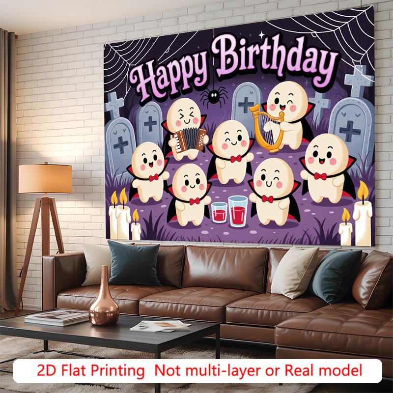 Party Backdrop Halloween Flat Ghosts Birthdays Spooky Parties Photo Booth Background Birthday Party Decor