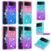 Подходит для чехла для мобильного телефона Samsung Z Flip3 5G Z Flip4, цветной, с постепенным изменением цвета, с блестками, с жидким песком, складной чехол