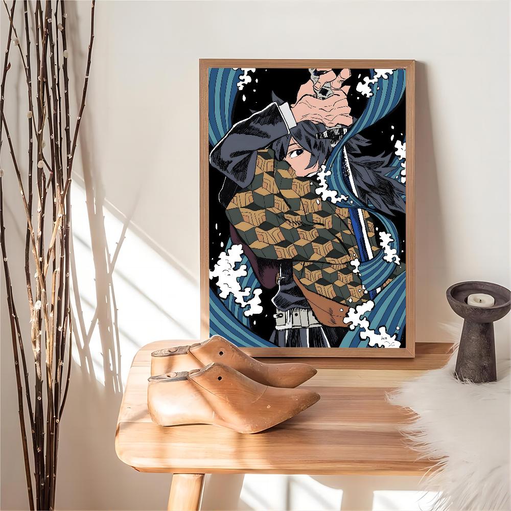 Клинок рассекающий демонов Томиока Гию Сделай сам липкий постер Фантазийная наклейка на стену для украшения гостиной, бара, декор стены