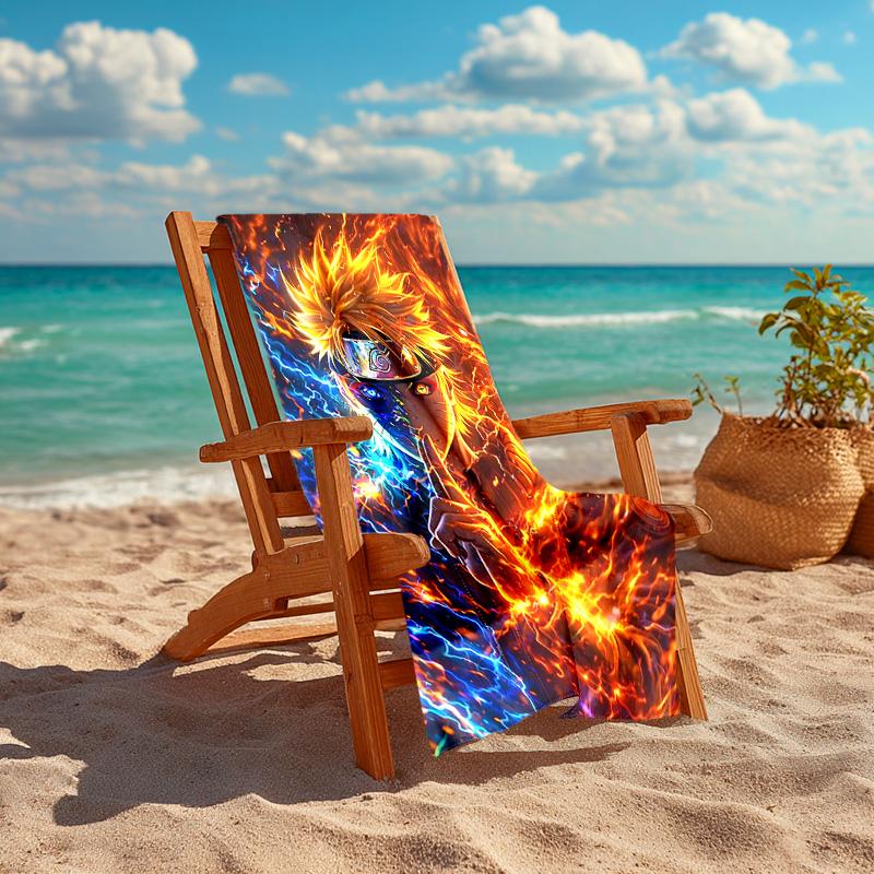 1pc Naruto Beach Towel, Comfortable and Thick, and Swimming/Bath/Picnic/Camping Towel, Suitable for Seaside Beaches