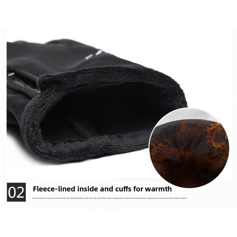 Windproof Touchscreen Gloves - Men's Insulated Full-finger Cycling Gloves - Anti-slip, Warm, Water-resistant Skiing Gloves