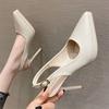 Fashion Women's Sandals Baotou Back Hollow High Heels 2025 New Pointed Thin Heels Single Shoes Women's Simple and Elegant Sandals