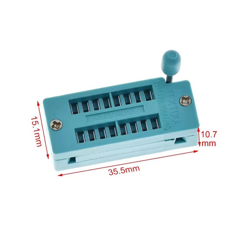 2.54 MM IC Lock Seat Zif Socket Green Microcontroller Chip Testing Seat Test Solder Type Socket